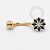 TN1329 Navel Flor CZ Black Titânio PVD Gold - Imagem 1