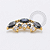 TN1650 Topo Cluster 3 Navetes Black CZ Titanio PVD Gold - Imagem 1