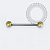 TN2254 Nipple CZ Flat Amarelo Push Pin Titânio ASTM F136 - Imagem 3