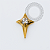 TN2300 Topo Mini Estrela 4 Pontas CZ Titânio PVD Gold - Imagem 1
