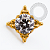 TN2425 Topo Indiano CZ  Push Pin Titânio PVD Gold - Imagem 1