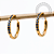 TN2434 Brincos Argola CZ A.Zafira 12mm Titânio PVD Gold - Imagem 1