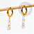 TN2439 Brinco Argola Pingente 3 CZ Titânio PVD Gold - Imagem 1