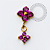 TN2443 Topo Trevo Rubi Pingente Push Pin Titânio PVD Gold - Imagem 1