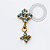 TN2444 Topo Trevo CZ Turmalina Ping.Push Pin Titânio PVD Gold - Imagem 1