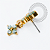 TN2444 Topo Trevo CZ Turmalina Ping.Push Pin Titânio PVD Gold - Imagem 2
