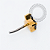 TN2446 Topo Micro Trevo CZ Black Push Pin Titânio PVD Gold - Imagem 2