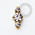 TN2448 Topo Mini Cluster 3 CZ Push Pin Titânio PVD Gold - Imagem 1