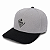 Boné MCD Aba Curvada Snapback Cinza Claro Preto Logo Metálica Unissex - Imagem 1