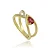 Anel Ajustável 2 Pontas com Pedra Gota Zircônia Folheado Ouro 18k - Imagem 1