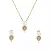Conjunto Pedras Zircônias Redonda e Gota Banhado Ouro 18K - Imagem 1
