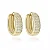 Brinco Argola Média Oval Cravejada Zircônias Folheado a Ouro 18K - Imagem 1
