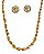 Conjunto Mandala Cravejada e Colar Trama Trabalhada Banhado a Ouro 18k - Imagem 1
