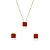 Conjunto Quadrado com Zircônias Folheado Ouro 18K - Imagem 1