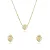 Conjunto Pedra Zircônia Coração Escrito Amor Folheado Ouro 18K - Imagem 1