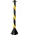 Pedestal Zebrado De Sinalização Preto e Amarelo 90cm - Imagem 1