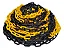 Kit 50 Metros Corrente Zebrada Preto e Amarelo Elo Grande 8mm - Imagem 1