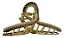 Piranha Prendedor De Cabelo Metal Dourado Com Pedras Laço Luxo - Imagem 2