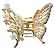 Piranha De Cabelo Borboleta De Luxo Dourada Com Strass - Imagem 4