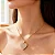Colar Feminino Com Pingente De Coração Cravejado Dourado - Imagem 1