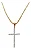 Colar Feminino Com Pingente De Cruz Fina Dourado - Imagem 3