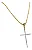 Colar Feminino Com Pingente De Cruz Fina Dourado - Imagem 2