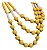 Colar Multi Fios Amarelo Miçangas Grandes Estilo Retrô - Imagem 1