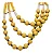 Colar Multi Fios Amarelo Miçangas Grandes Estilo Retrô - Imagem 2