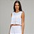 Regata Alto Giro Cropped Mesh SM25 Branco - Imagem 1