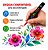 24 Caneta Marcador Acrílico Ponta Pincel Brush Acrylic Marke Multicolor - Imagem 9