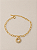 Pulseira Dourada com Pingente de Coração Cravejado - Imagem 1