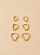 Trio Argolas Coração Dourado - Imagem 1