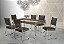 Conjunto Mesa Facinare 1,60x0,90 Vidro/ 6 Cad Facinare Junco Marrom - Imagem 1