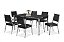 CONJUNTO MESA FACINARE CR RT. 1,60X0,90 VD SERIG-6 CAD.RAINHA NEW JUNCO PRETO CR - B - BC-83 - PRT - VPR - Imagem 3