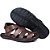 Sandália Papete Masculina De Couro Chocolate - Imagem 3