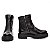 Bota Coturno Cano Médio Couro Preto Com Ziper - Imagem 3