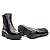 Bota Coturno Cano Médio Couro Preto Com Ziper - Imagem 5