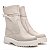 Bota Coturno Cano Médio Couro Off White Com Ziper - Imagem 1