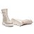 Bota Coturno Cano Médio Couro Off White Com Ziper - Imagem 5