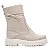 Bota Coturno Cano Médio Couro Off White Com Ziper - Imagem 4