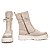 Bota Coturno Cano Médio Couro Off White Com Ziper - Imagem 3