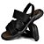 Sandália Papete Masculina De Couro Preto - Imagem 2