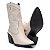 Botas Femininas Texanas Cano Médio Couro Off White - Imagem 5
