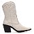 Botas Femininas Texanas Cano Médio Couro Off White - Imagem 3