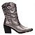 Botas Femininas Texanas Cano Médio Couro Prata - Imagem 3