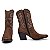 Botas Femininas Texanas Cano Médio Couro Castor - Imagem 2