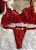 Conjunto Lingerie Fio Duplo Vermelho,tamanho M ,com frase na calcinha - Imagem 1