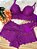 Conjunto em Renda Premium Roxo Elegante,tamanho M grande - Imagem 1