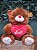 Urso de Pelúcia Marrom – Coração Vermelho “Amor” - Imagem 1