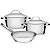 Jogo de Panelas Tramontina Allegra em Aço Inox com Indução 3 Peças - Imagem 1